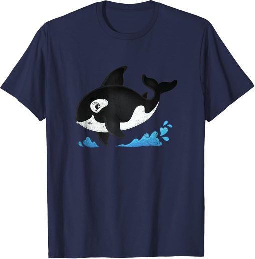 Cute Dolphin Whales Ocean Orca Whale Design Orcas Boys Girls T-Shirt