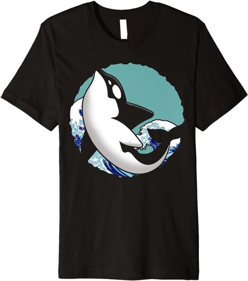 Waves Ocean Animal Lover Waves Killer Whale Orca Premium T-Shirt