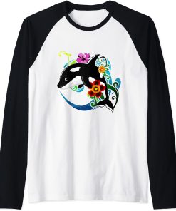 Cute Orca Killer Whale Activist Shirt Save The Whales Gift Raglan Baseball Tee