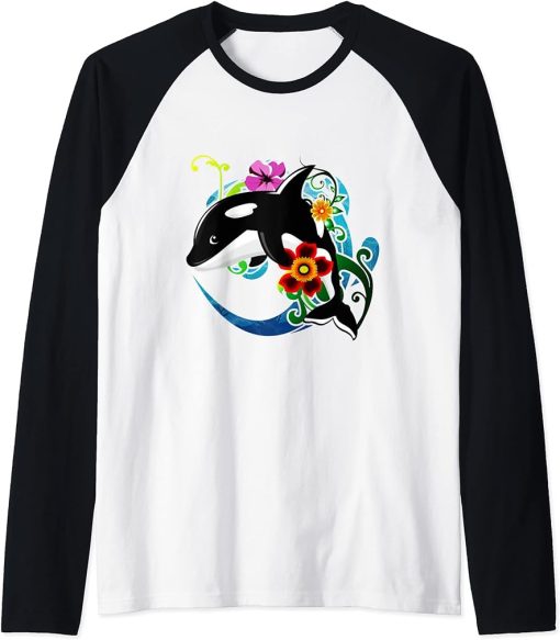 Cute Orca Killer Whale Activist Shirt Save The Whales Gift Raglan Baseball Tee