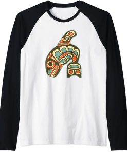 Orca Whale Northwest Haida Native American Indian Tribe Raglan Baseball Tee