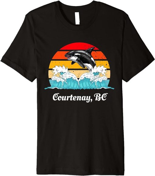 Vintage Courtenay BC Distressed Orca Killer Whale Art Premium T-Shirt