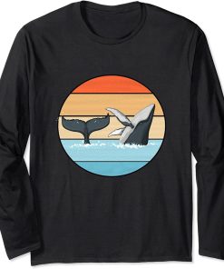 Save The Whales Killer Whale Orca Smart Dolphin Retro Orca Long Sleeve T-Shirt