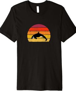 Orca Vintage Art Killer Whale Sunset Premium T-Shirt