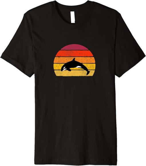 Orca Vintage Art Killer Whale Sunset Premium T-Shirt